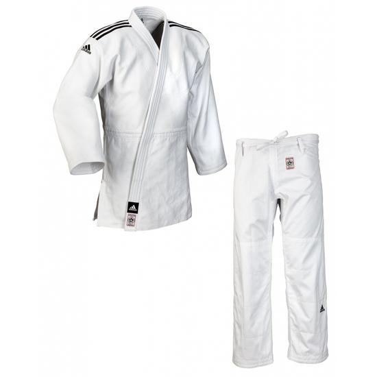 Adidas Champion II IJF SLIM FIT Judo gi fehér, fekete vállszövéssel. Judo ruhák